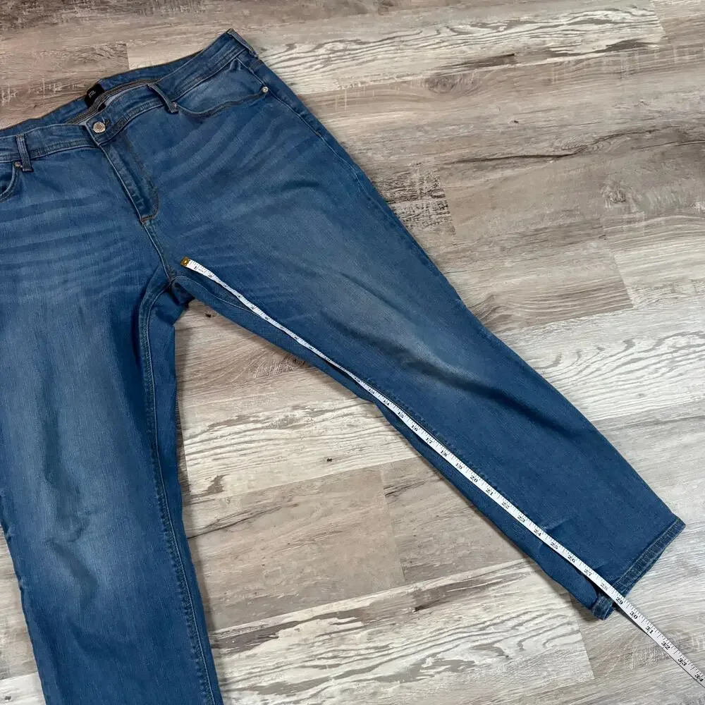 River Island Men’s Blue Denim Jeans Straight Leg Mid Rise Size 42